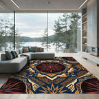 Midnight Sun Celestial Geometric Medallion Rug