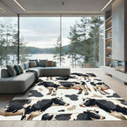 Classic Black and White Farmhouse Cow Rug