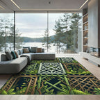 Botanical Garden Trellis Lattice Grid Rug