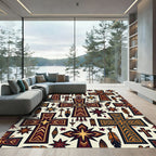 Southwestern Earth Tone Geometric Cross Rug
