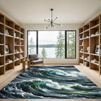 Dramatic Stormy Deep Sea Wave Rug