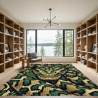 Verdant Serpent Jungle Coiled Rug