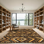 Geometric Earth Tone Tribal Chevron Art Rug
