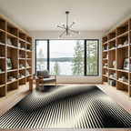 Monochromatic Vertical Linear Abstract Art Rug