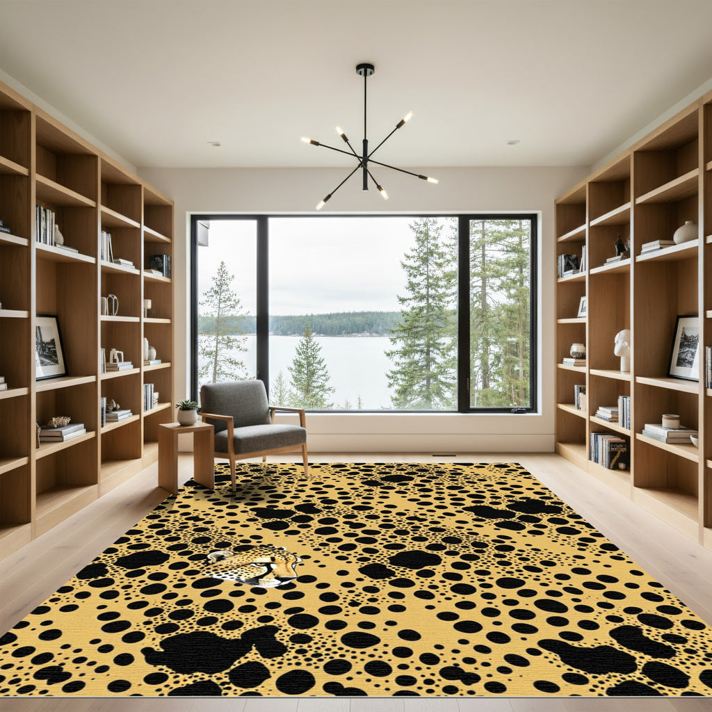 Bold Black Spotted Cheetah Face Rug