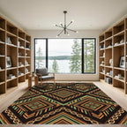Geometric Earth Tone Chain Diamond Rug