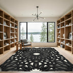 Monochromatic Geometric Star Interlocking Lattice Rug