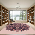 Rose Mandala Medallion Blush Color Rug