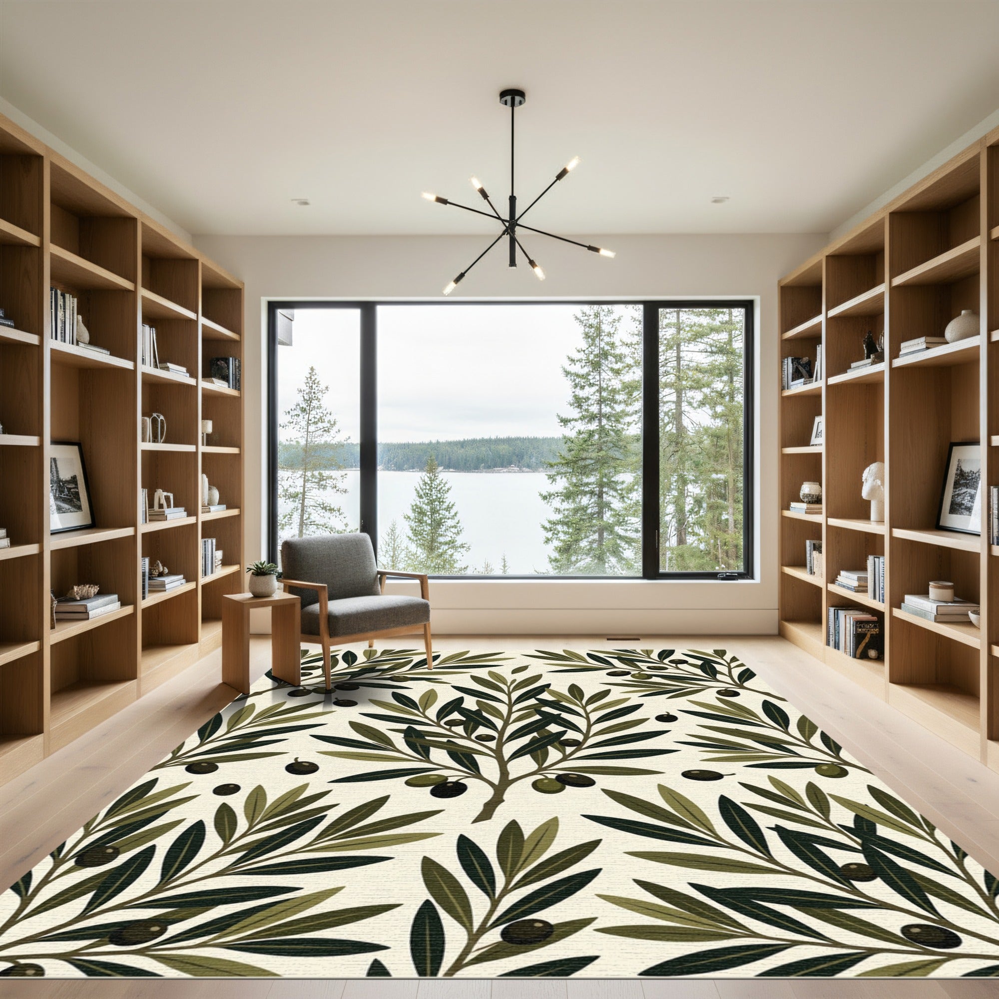 Olive Branches with Dark Fruit Rug