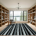Gray Bamboo Stalks Vertical Stacked Rug