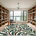 Lush Green Eucalyptus Botanical Foliage Rug