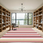 Rose Gold Cream Striped Bands Rug