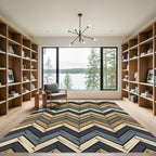 Earthy Herringbone Chevron Zigzag Texture Rug