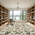 Vintage Cream Botanical Daisy Meadow Rug