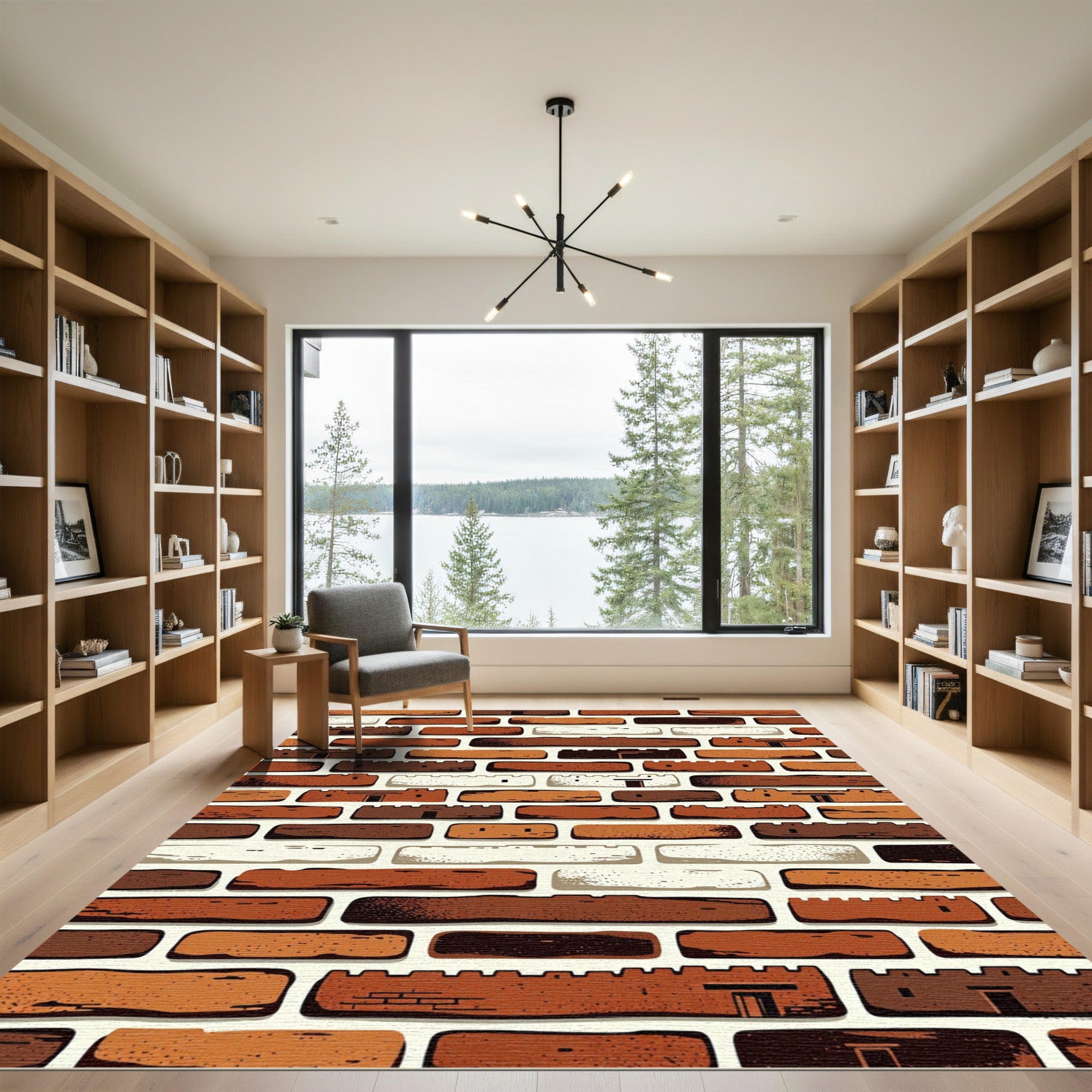 Earthy Brick Wall Texture Rug