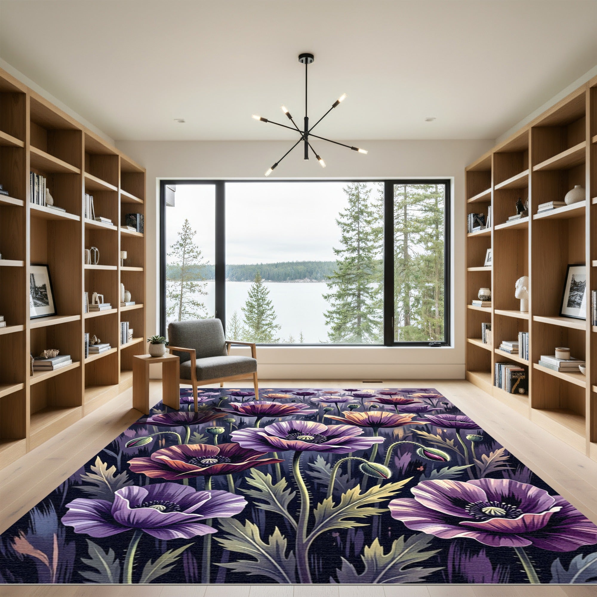 Enchanted Lavender Poppy Meadow Radiance Rug