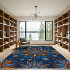 Celestial Navy Golden Starburst Luminary Rug