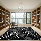 Black White Polka Dot Splash Rug