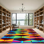 Colorful Rainbow Bow Tie Pattern Rug
