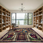 Stained Glass Cathedral Saint Icon Rug