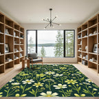 Verdant Woodland Botanical Floral Collage Rug