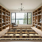 Earthy Neutral Southwestern Arrow Geometric Striped Rug