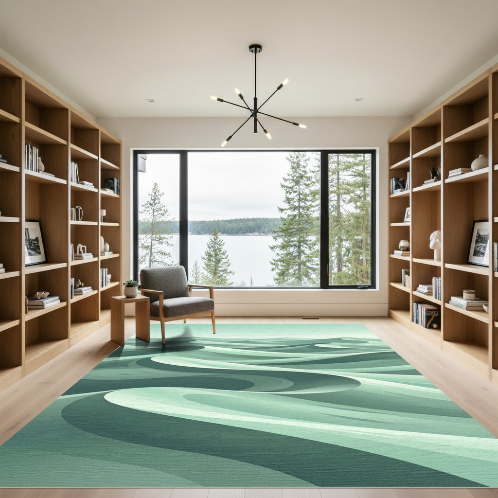 Cool Tones Flowing Dune Landscape Rug
