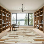 Coffee Tones Minimalist Pencil Sketch Rug