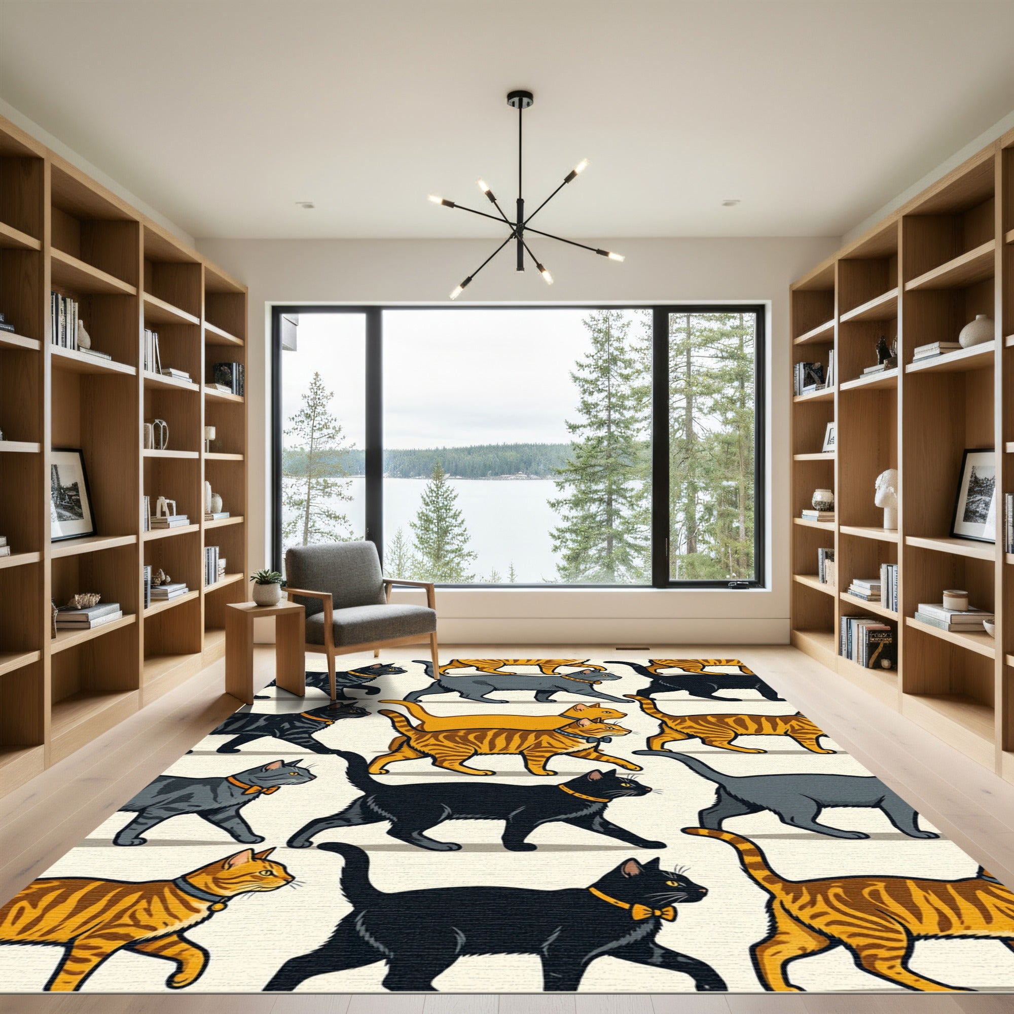 Whimsical Feline Parade Collection Rug