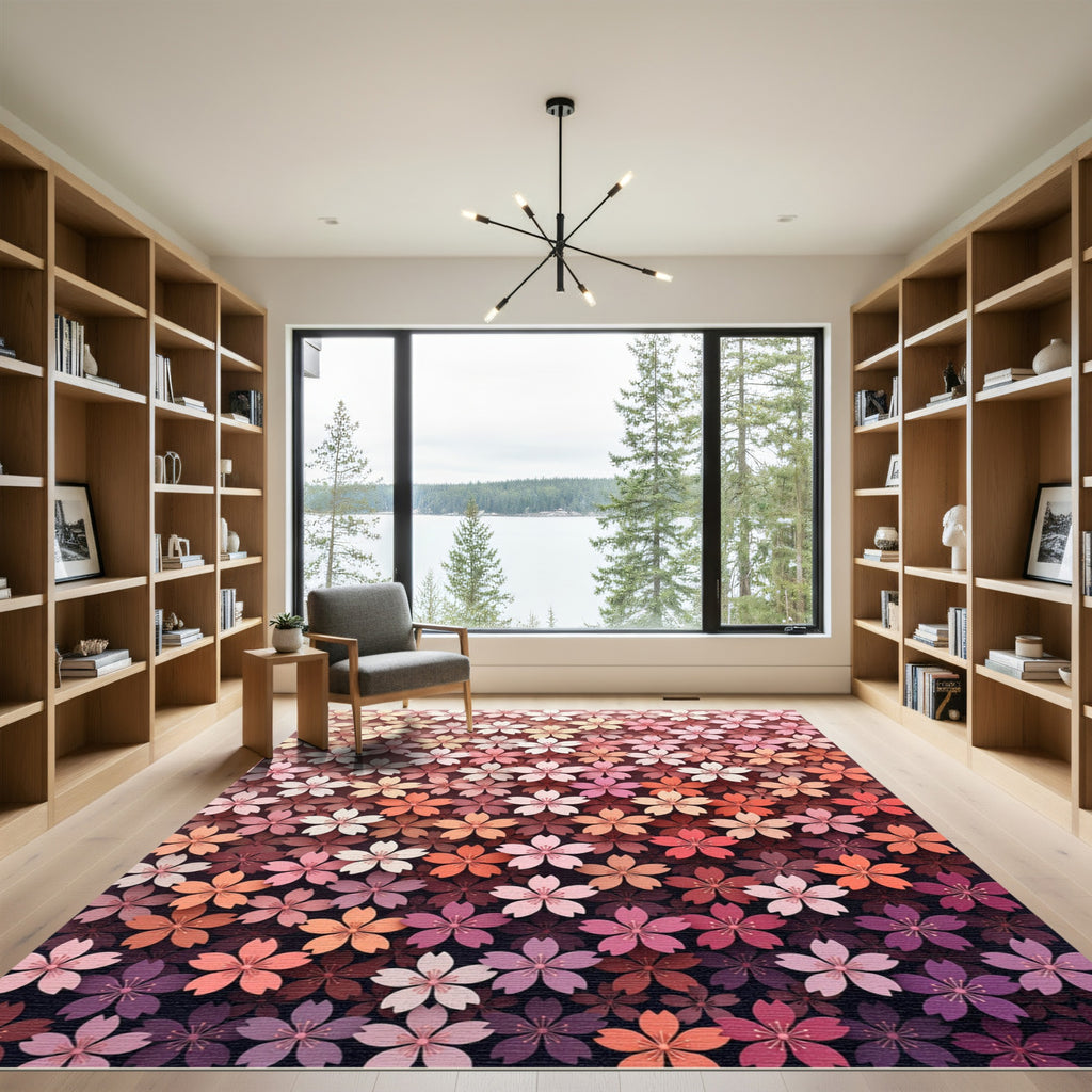 Gradient Pink Cherry Blossom Collection Rug