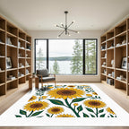 Sunny Yellow Sunflower Fields Bloom Rug