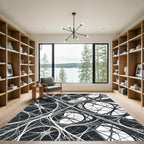 Monochrome Abstract Web Network Rug
