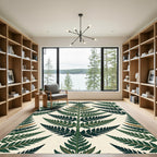 Green Fern Frond Repeating Art Rug