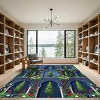 Midnight Trellis Garden Abstraction Rug