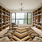 Earthy Tones Terraced Pyramid Stripes Rug