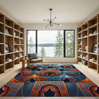 Ornate Azure and Amber Royal Pavilion Rug