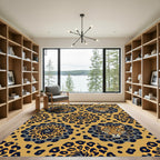 Bold Leopard Head Swirl Medallion Rug