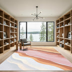 Golden Wave and Soft Pink Stripe Rug