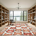 Playful Orange Kitten Faces Wallpaper Rug