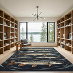 Dark Waters Pike Fish Art Rug