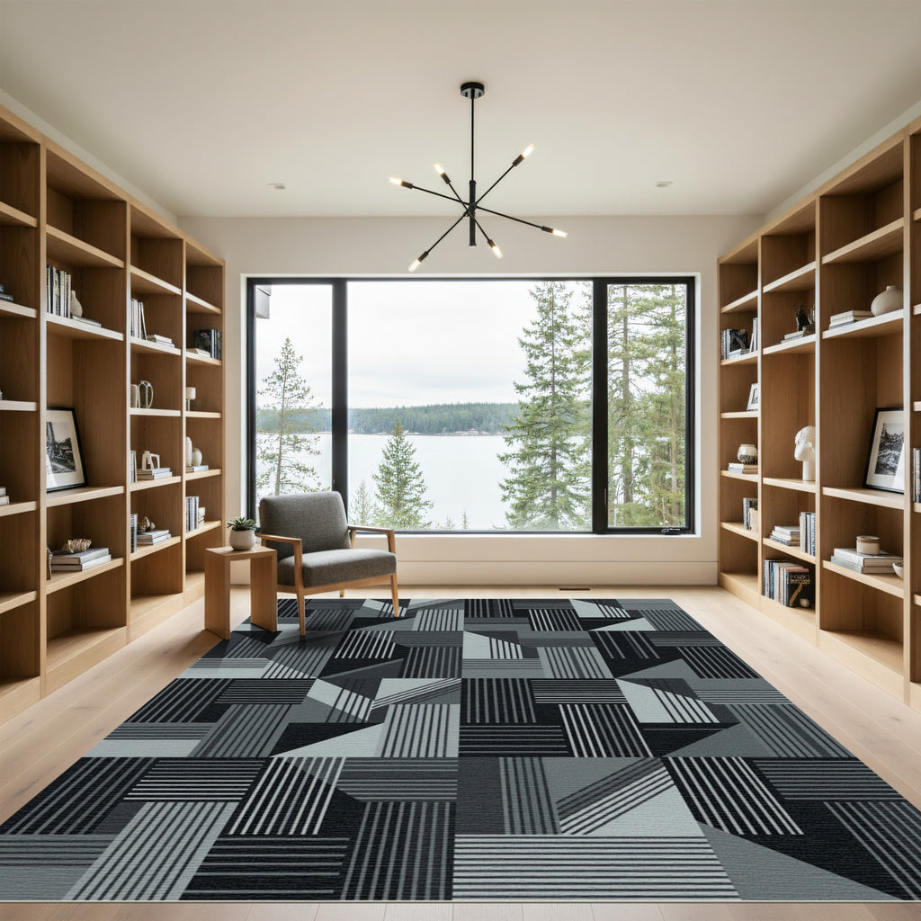 Monochromatic Geometric Blocks Composition Rug