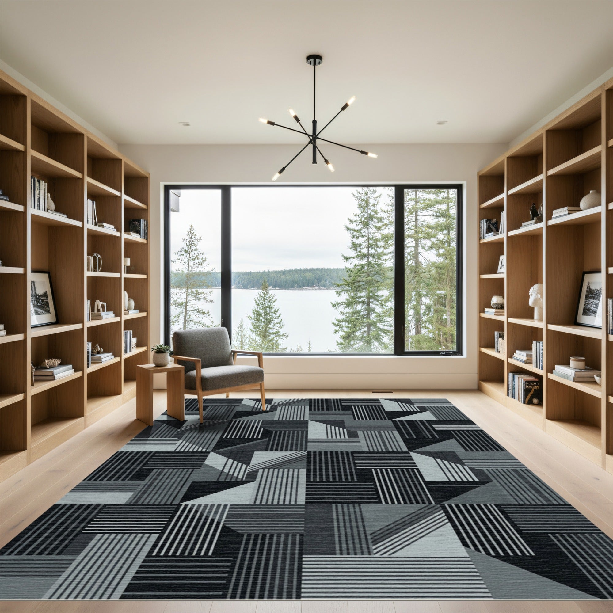 Monochromatic Geometric Blocks Composition Rug