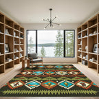Southwest Earth Tone Geometric Diamond Rug