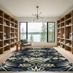 Monochrome Angular Geometric Sharp Star Rug
