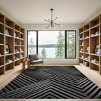 Monochrome Charcoal Inset Chevron Rug