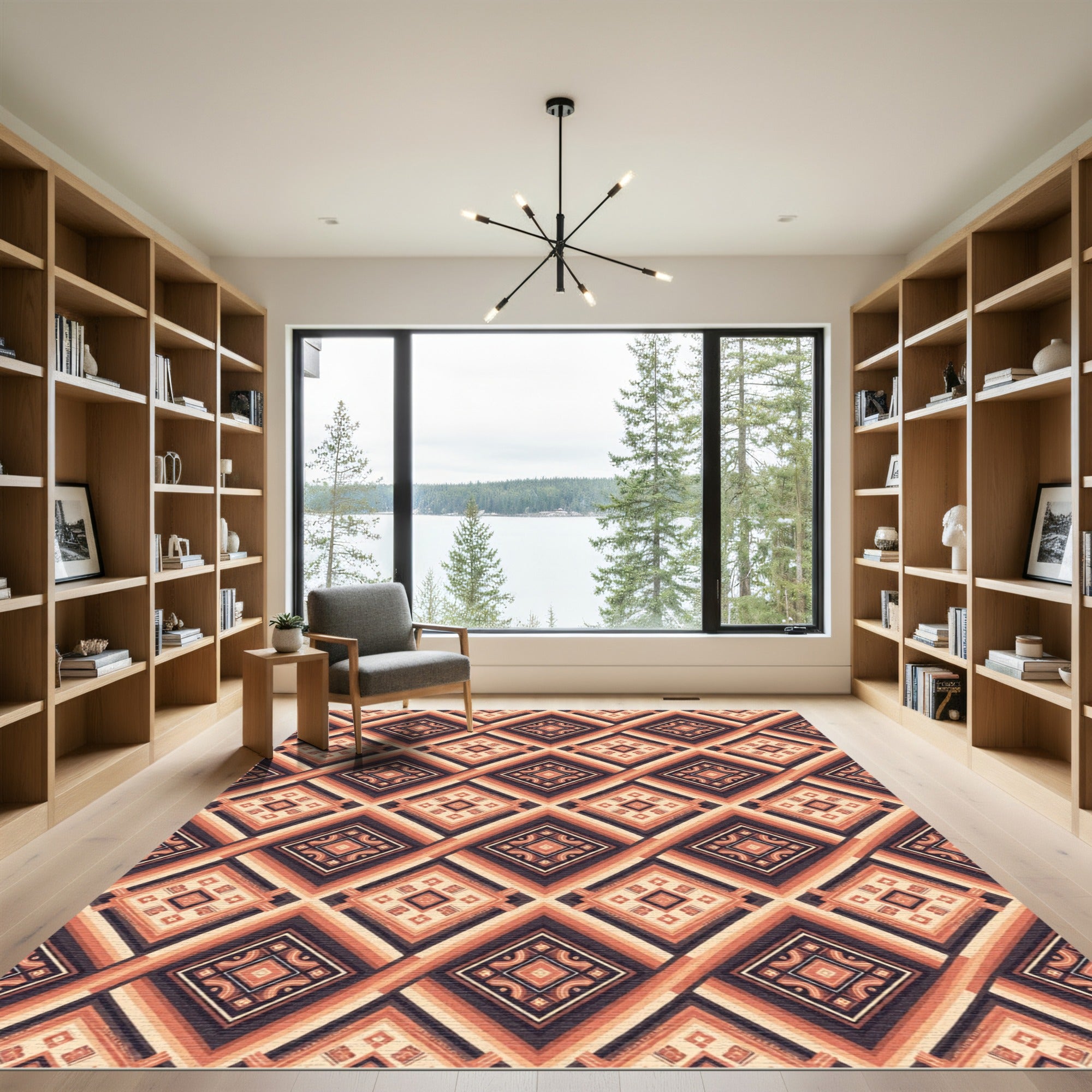 Terracotta Orange Diamond Layers Rug