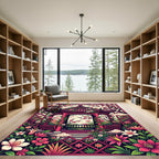 Vibrant Sakura Pavilion Floral Garden Rug