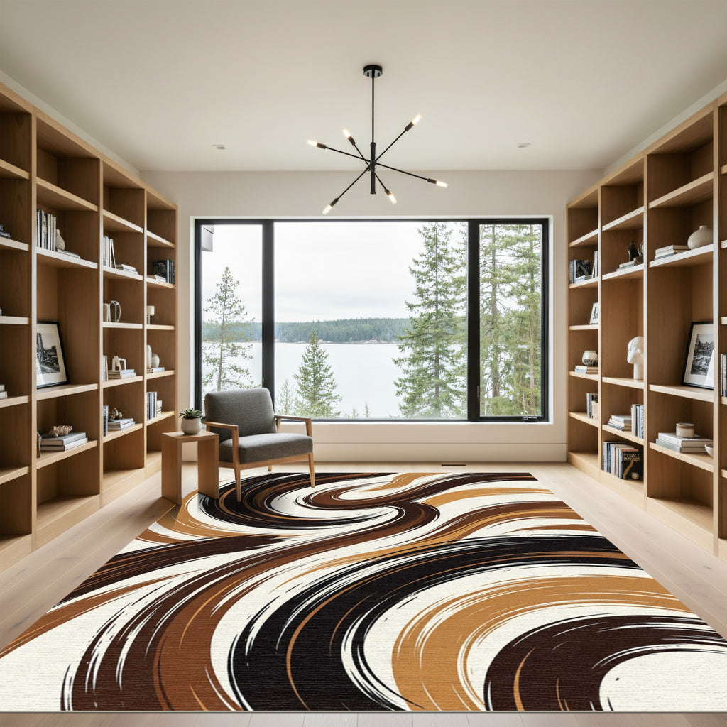 Earthy Swirl Brushstroke Rug