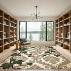 Vintage Ivy Damask Victorian Foliage Rug