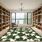 Forest Houndstooth Pixelated Camo Rug
